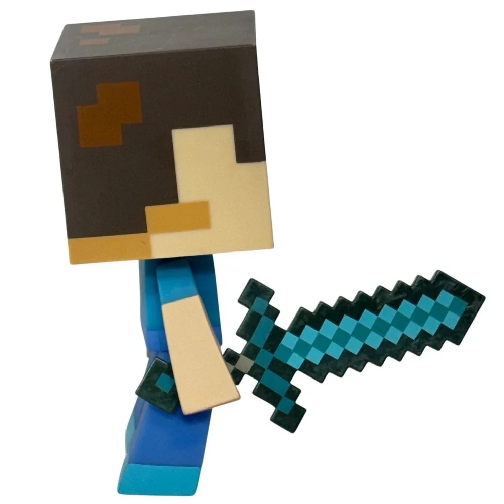 Minecraft Steve Diamond Sword Vinyl Action Figure 6 Inch Video Game Toy
